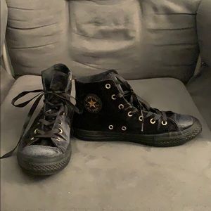 Converse velvet high tops